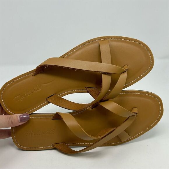 Madewell Women's Leather Slip On Thong Sandals Brown Size 9.5 Summer Casual - Picture 11 of 13